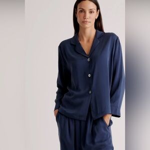 Quince 100% washable silk pajama long sleeve top set size Medium